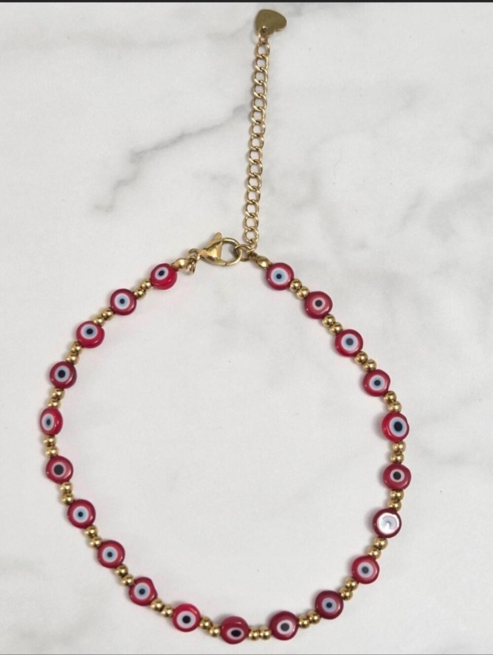 Red Beaded Evil Eye Ankle Bracelet Summer Beach New Jewelry - Picture 6 of 8